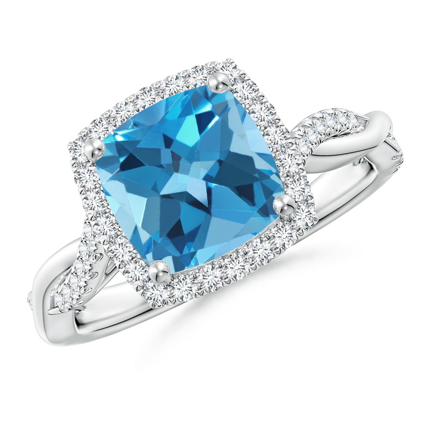 AA - Swiss Blue Topaz / 2.84 CT / 14 KT White Gold