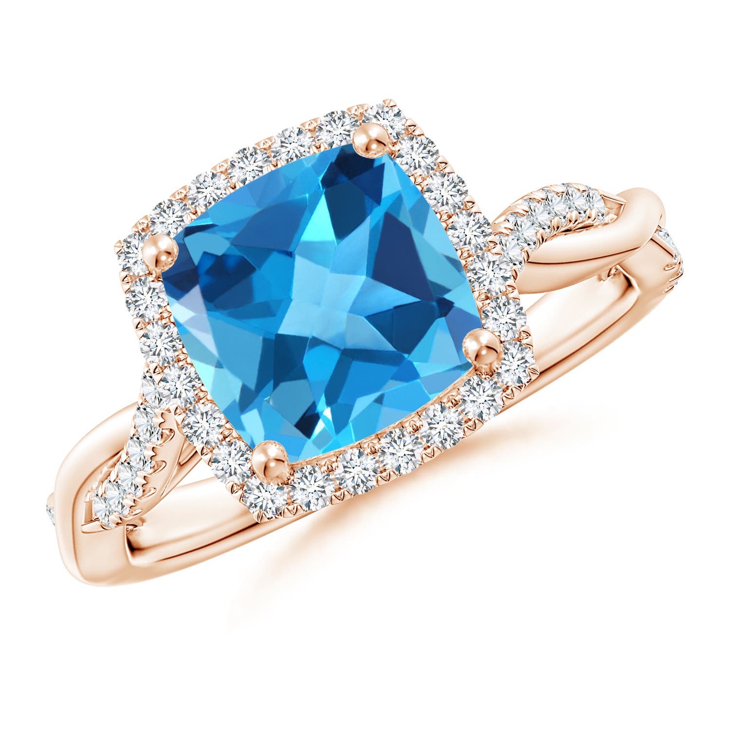 AAA - Swiss Blue Topaz / 2.84 CT / 14 KT Rose Gold