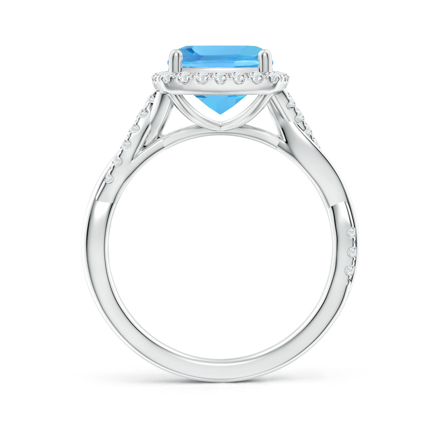 AAA - Swiss Blue Topaz / 2.84 CT / 14 KT White Gold