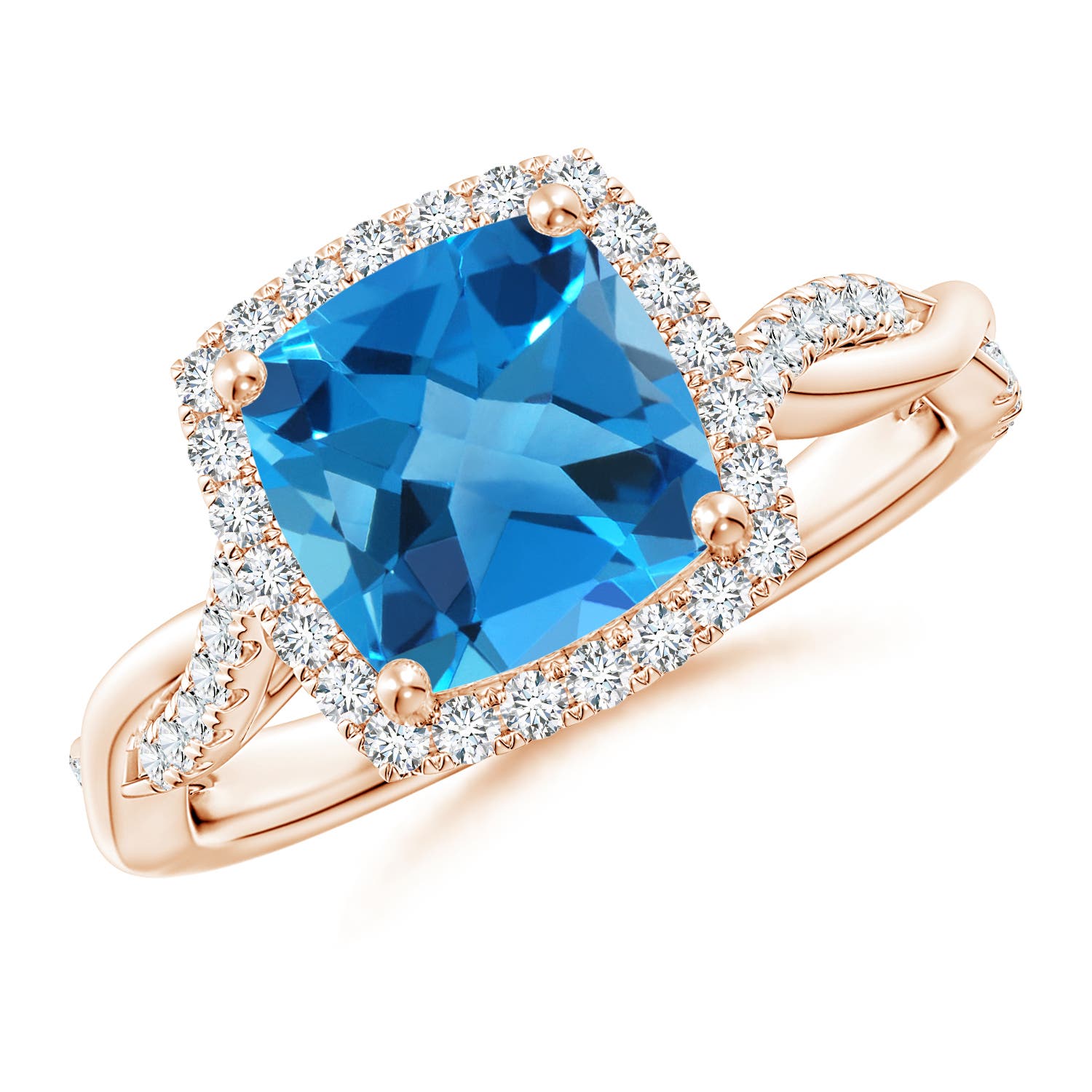 AAAA - Swiss Blue Topaz / 2.84 CT / 14 KT Rose Gold