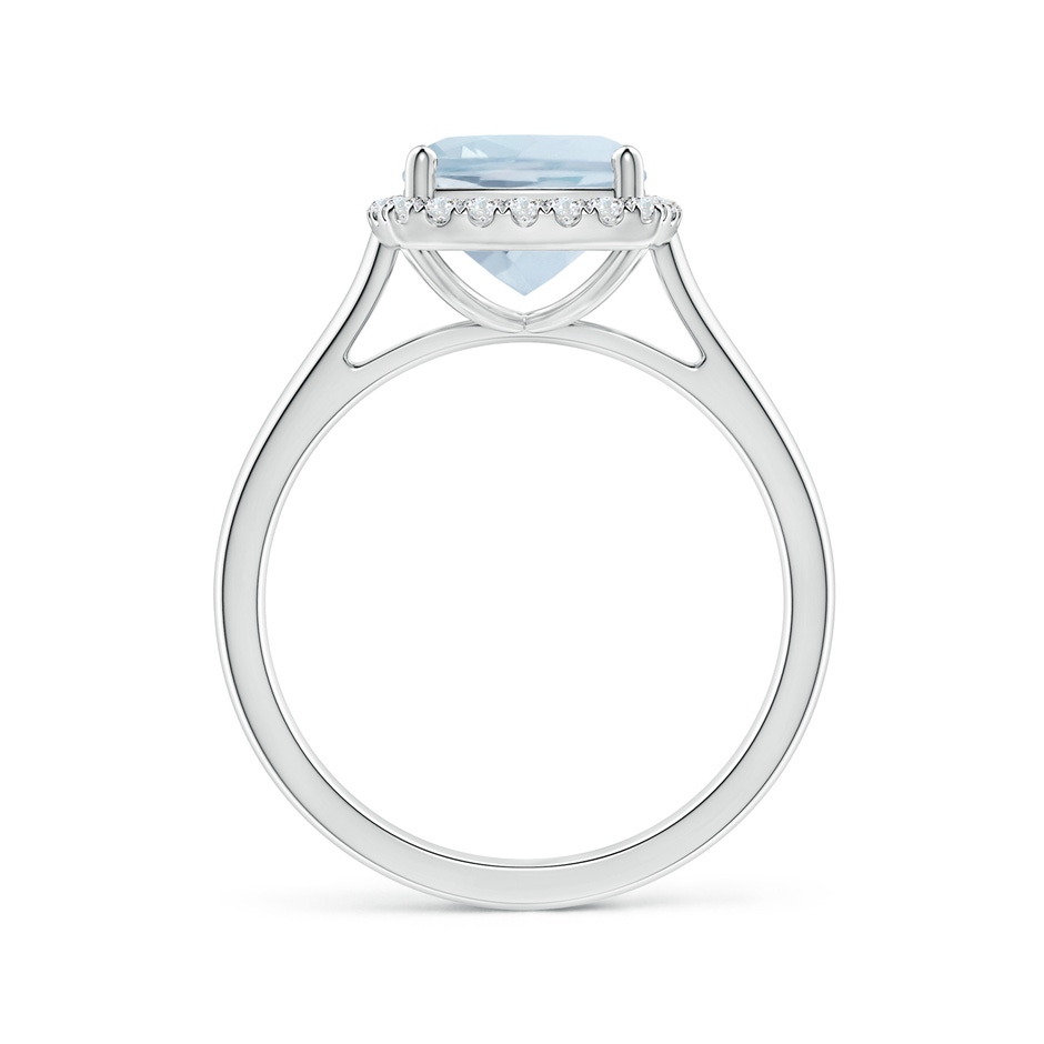 8mm A Classic Cushion Aquamarine Halo Engagement Ring in White Gold side 1