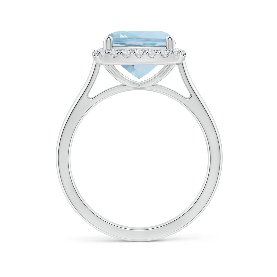 9mm AA Classic Cushion Aquamarine Halo Engagement Ring in P950 Platinum side 1