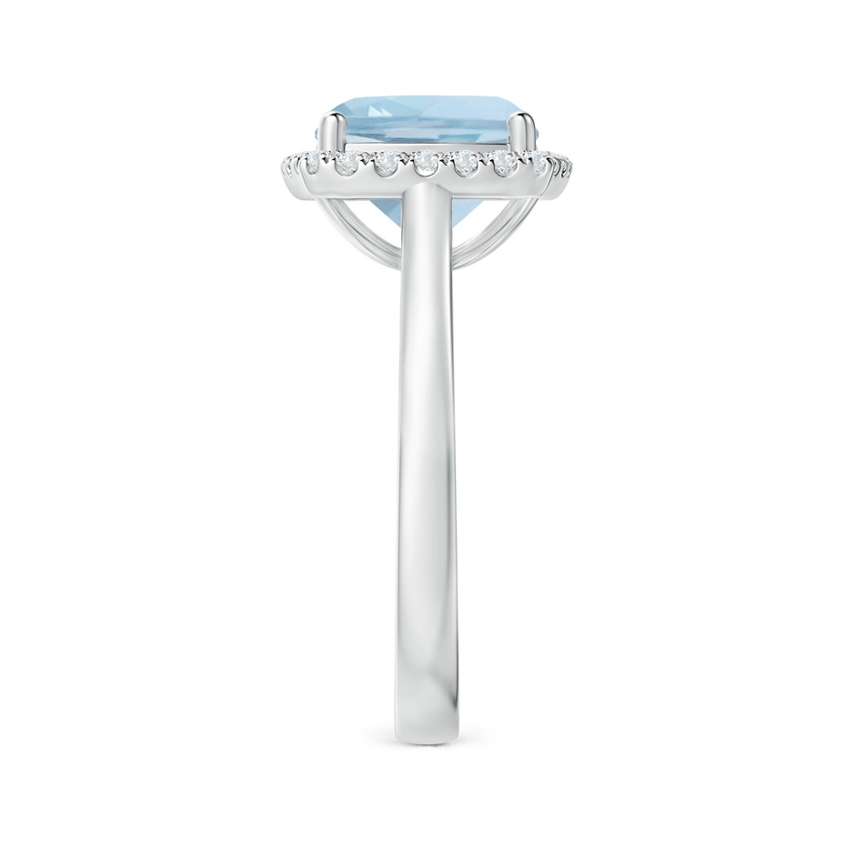 9mm AA Classic Cushion Aquamarine Halo Engagement Ring in P950 Platinum side 2