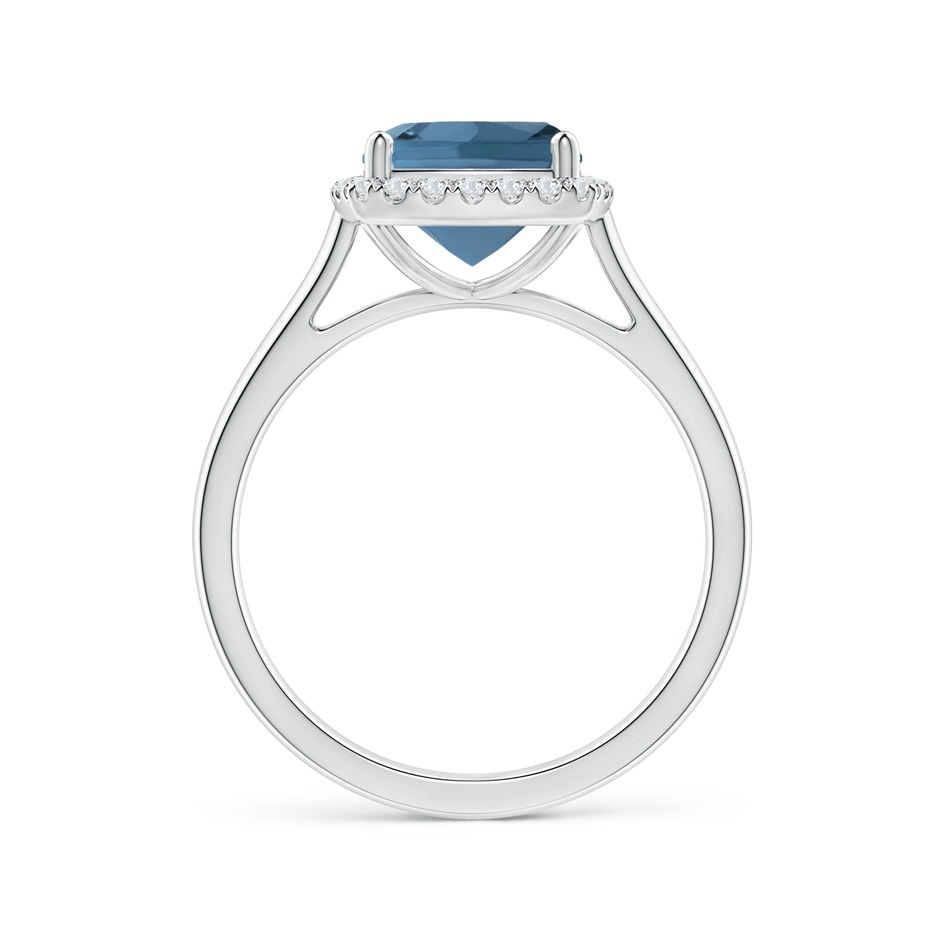 8mm A Classic Cushion London Blue Topaz Halo Engagement Ring in White Gold side 199