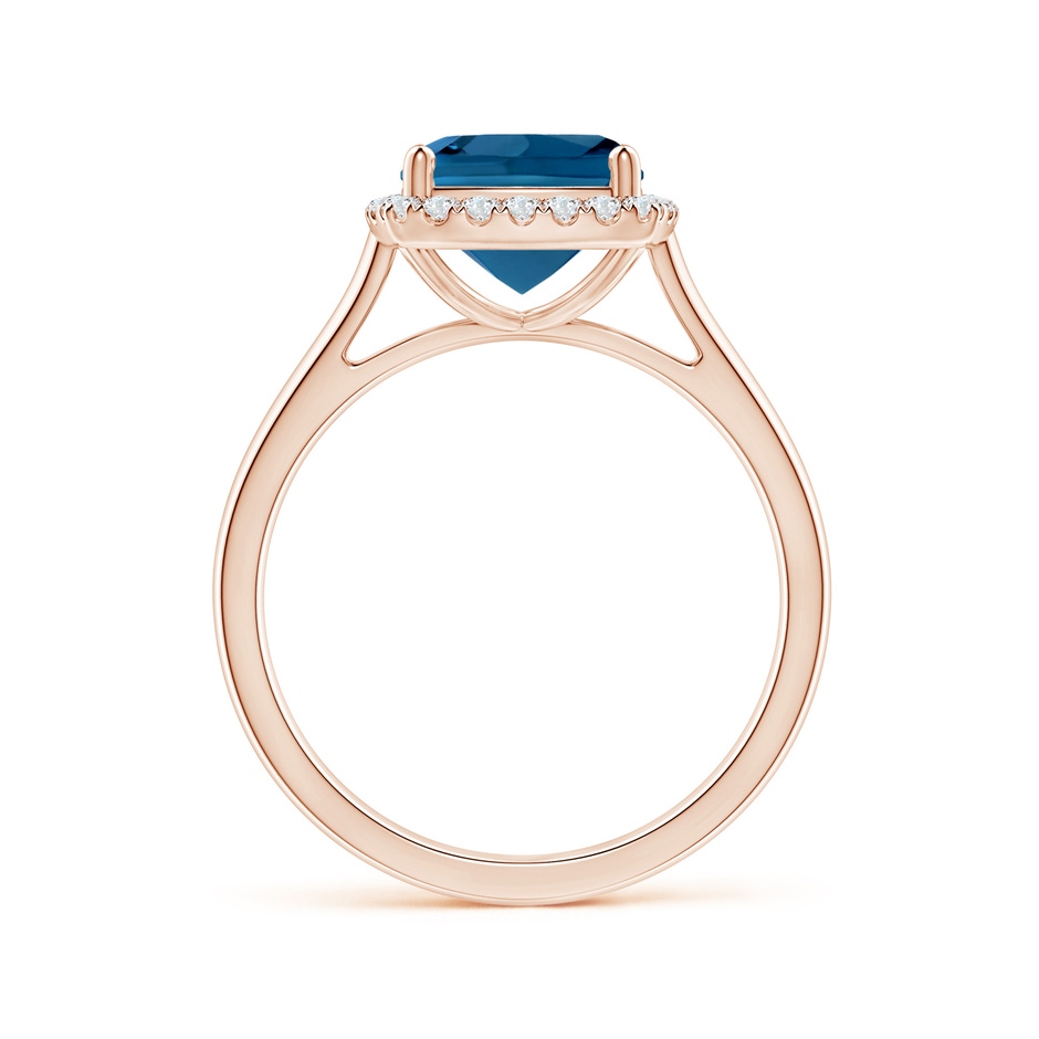 8mm AAA Classic Cushion London Blue Topaz Halo Engagement Ring in Rose Gold side 199