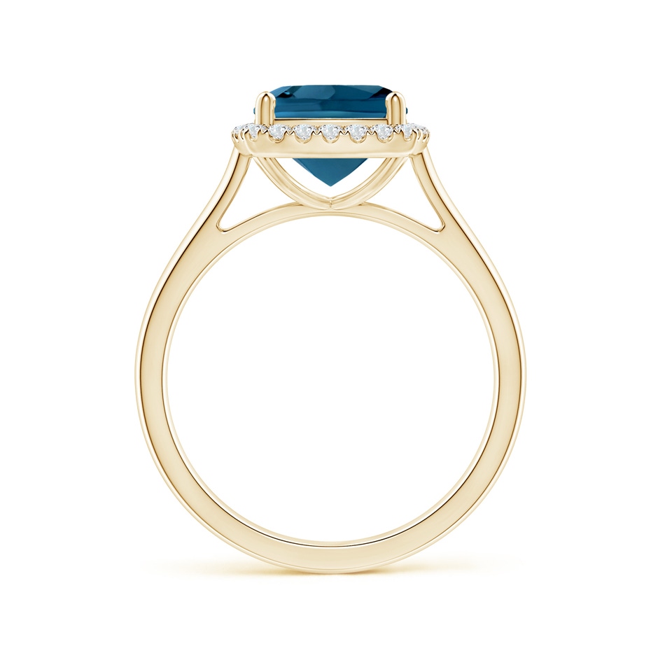 8mm AAAA Classic Cushion London Blue Topaz Halo Engagement Ring in 18K Yellow Gold side 199