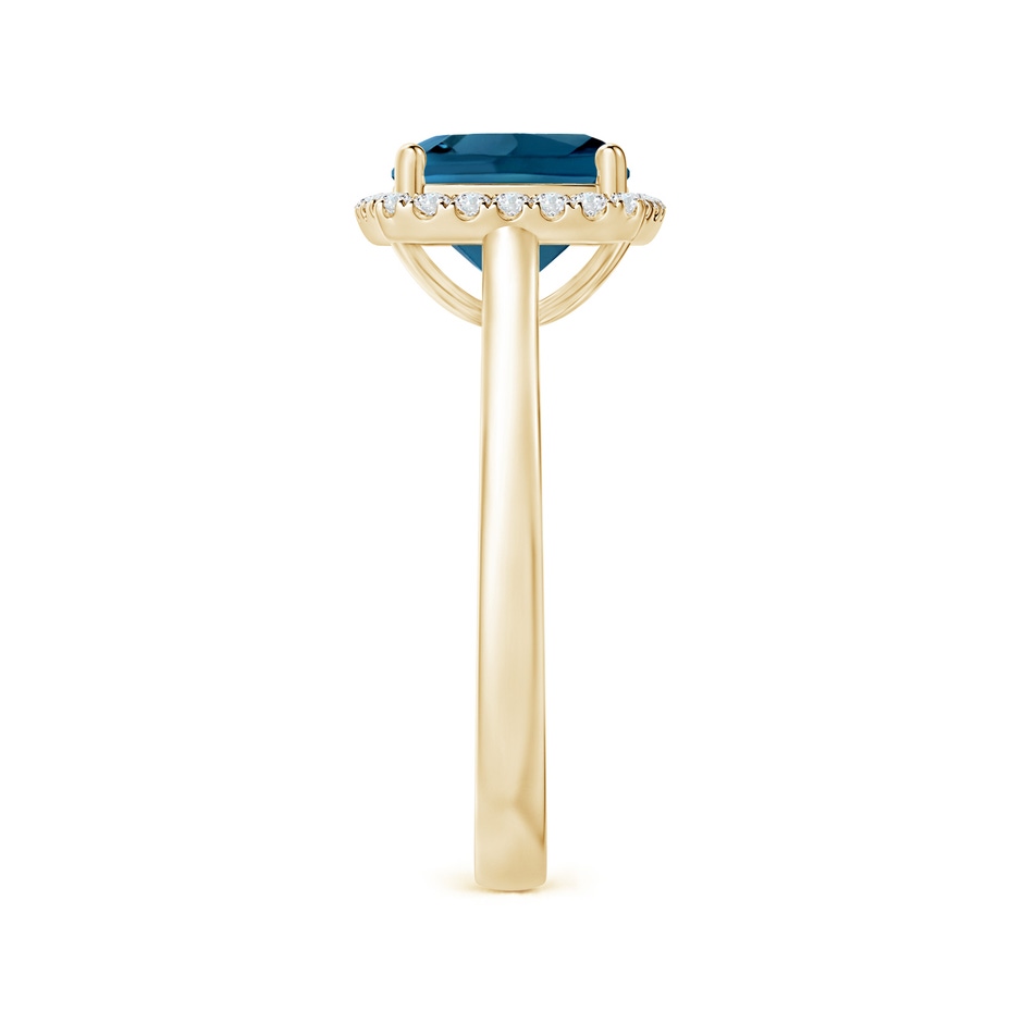 8mm AAAA Classic Cushion London Blue Topaz Halo Engagement Ring in 18K Yellow Gold side 299