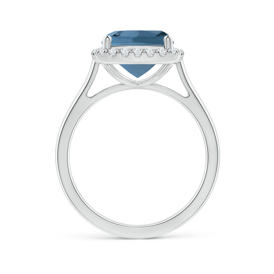 9mm A Classic Cushion London Blue Topaz Halo Engagement Ring in 18K White Gold side 199