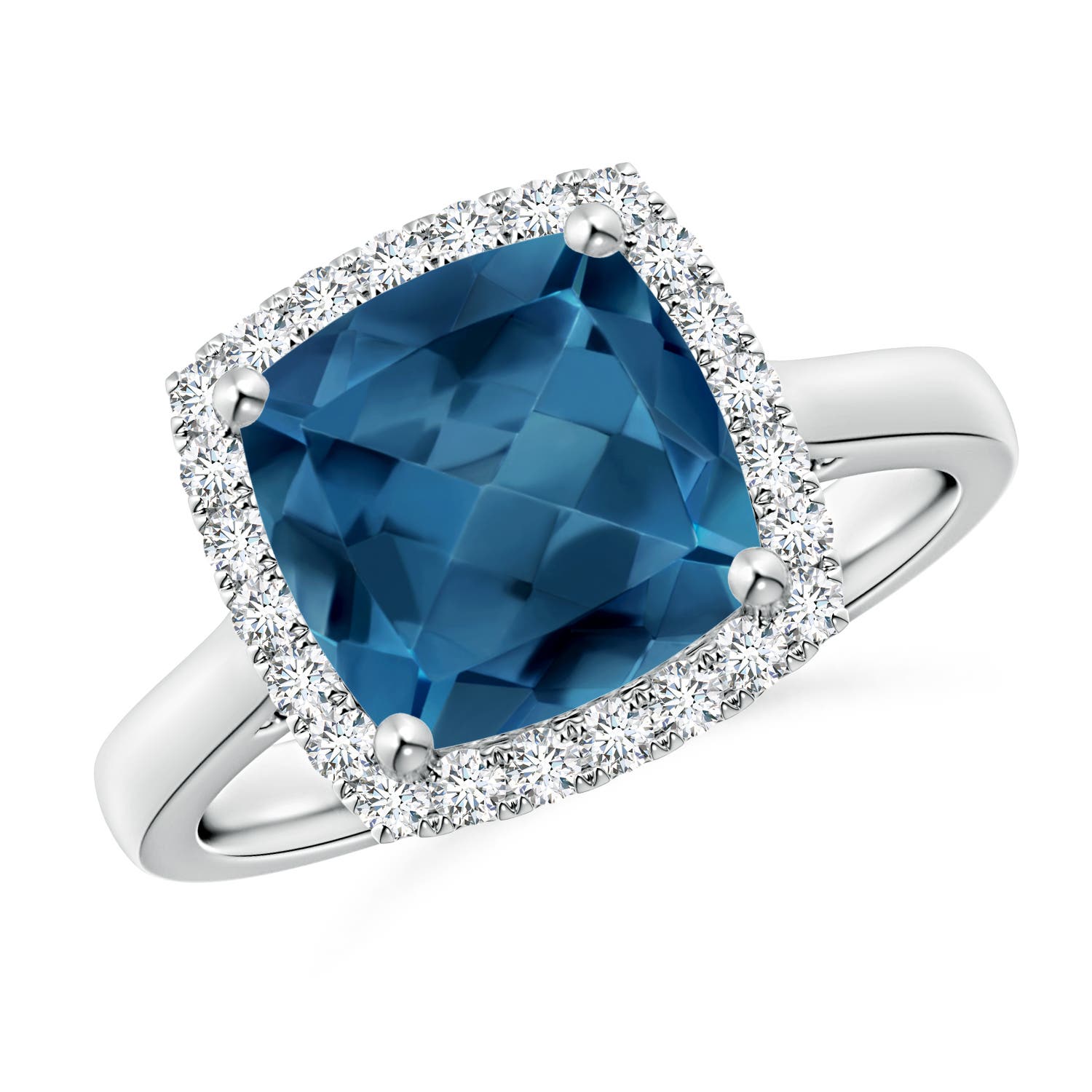 AA - London Blue Topaz / 3.56 CT / 14 KT White Gold