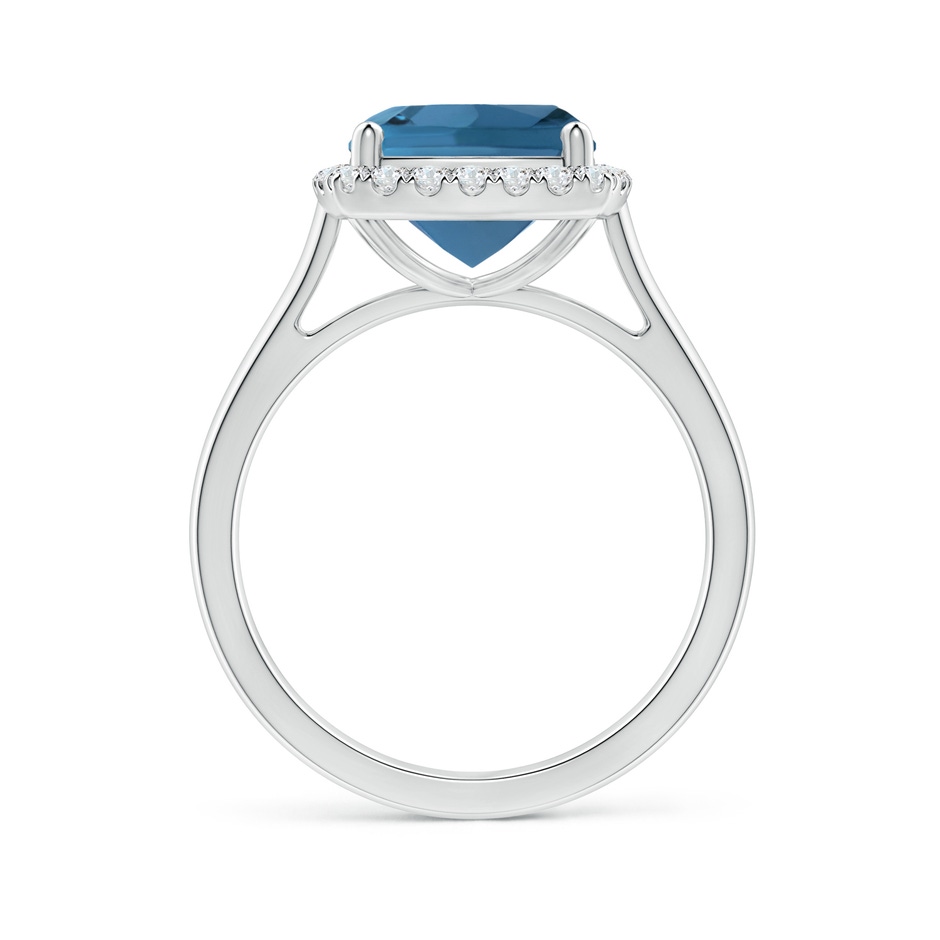 9mm AA Classic Cushion London Blue Topaz Halo Engagement Ring in White Gold side 199