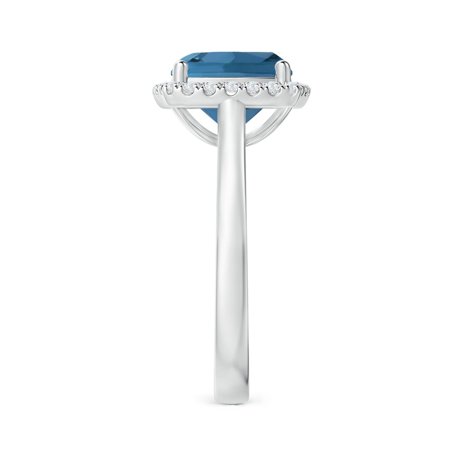 9mm AA Classic Cushion London Blue Topaz Halo Engagement Ring in White Gold side 299