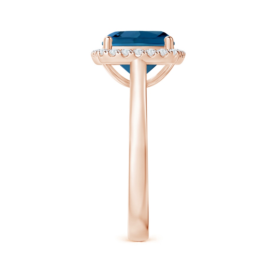 9mm AAA Classic Cushion London Blue Topaz Halo Engagement Ring in 18K Rose Gold side 299