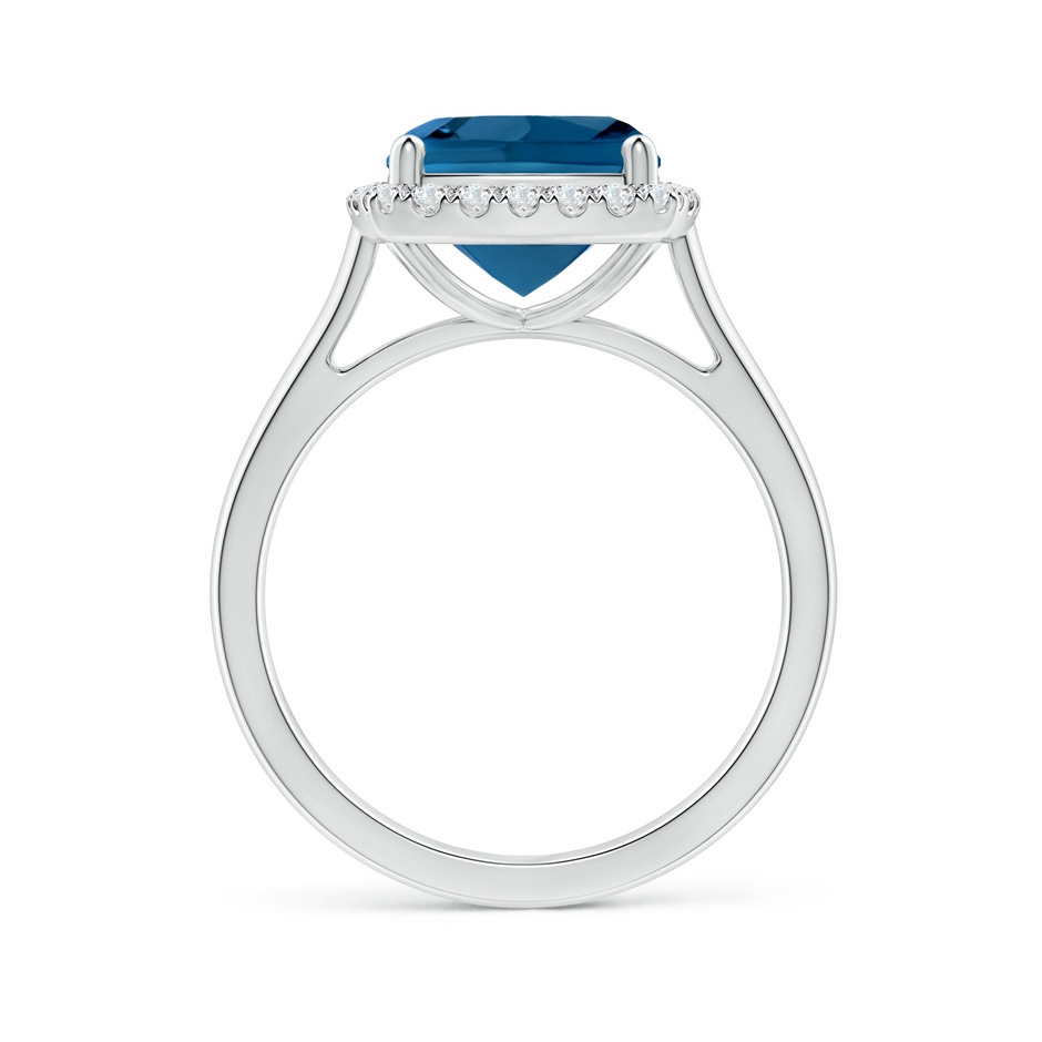 9mm AAA Classic Cushion London Blue Topaz Halo Engagement Ring in 18K White Gold side 199
