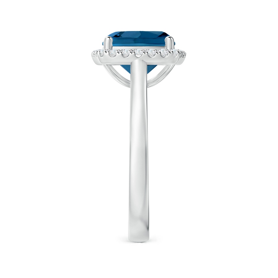 9mm AAA Classic Cushion London Blue Topaz Halo Engagement Ring in 18K White Gold side 299