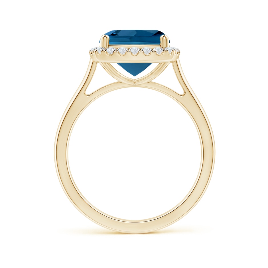 9mm AAA Classic Cushion London Blue Topaz Halo Engagement Ring in 18K Yellow Gold side 199