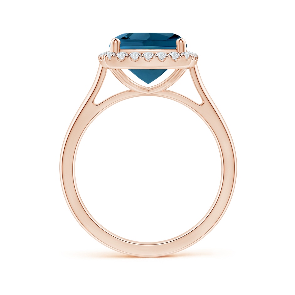 9mm AAAA Classic Cushion London Blue Topaz Halo Engagement Ring in 18K Rose Gold side 199