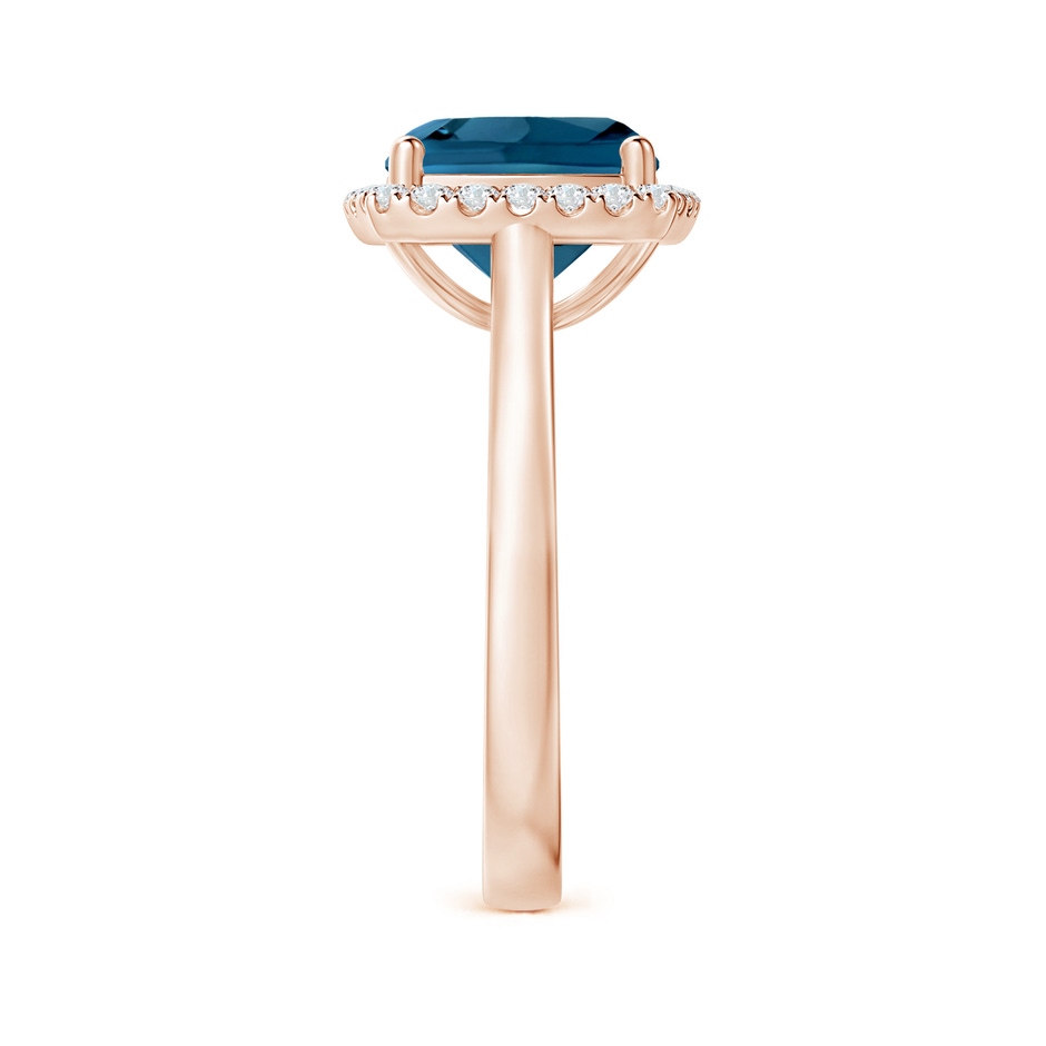 9mm AAAA Classic Cushion London Blue Topaz Halo Engagement Ring in 18K Rose Gold side 299