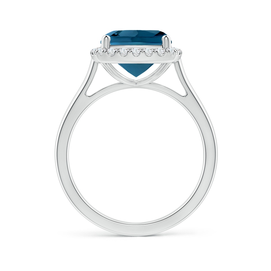 9mm AAAA Classic Cushion London Blue Topaz Halo Engagement Ring in 18K White Gold side 199