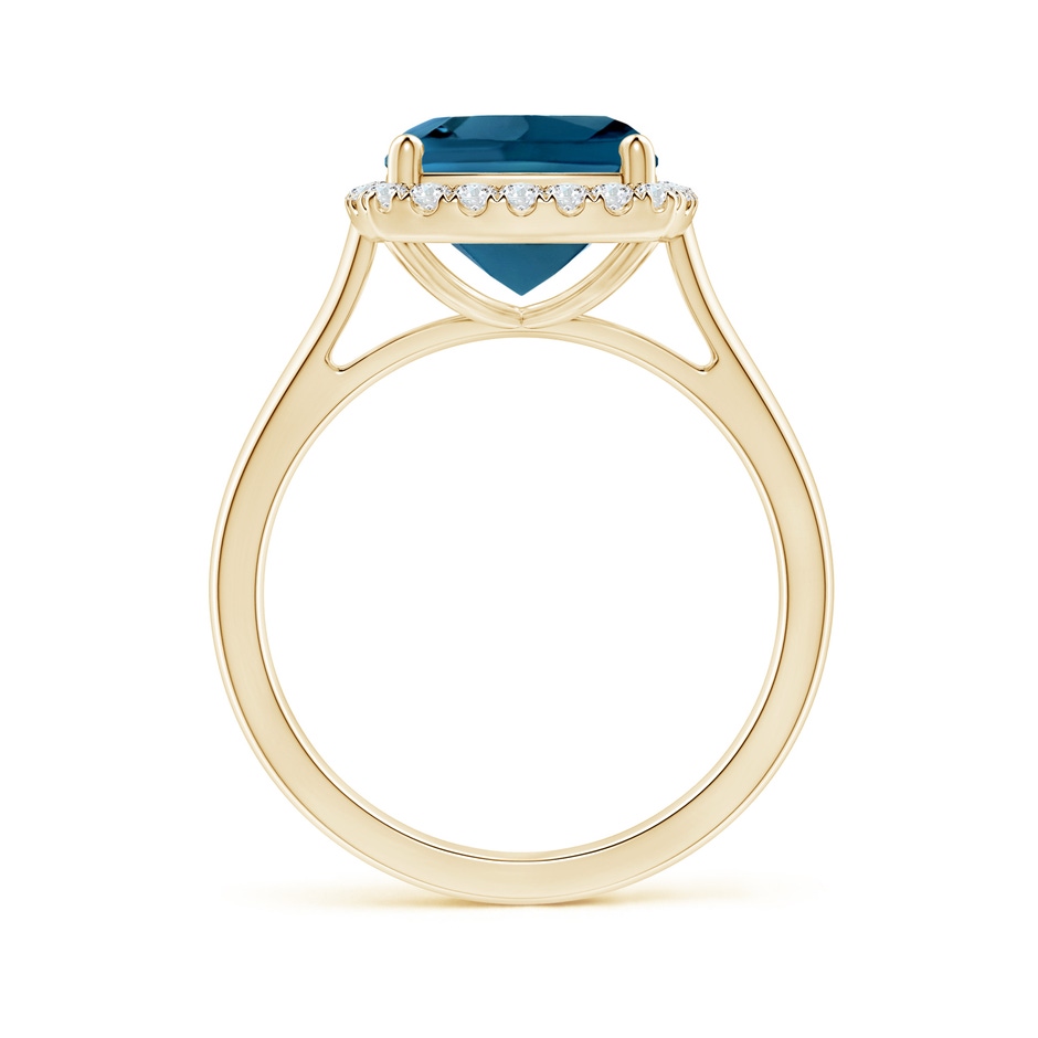 9mm AAAA Classic Cushion London Blue Topaz Halo Engagement Ring in 18K Yellow Gold side 199