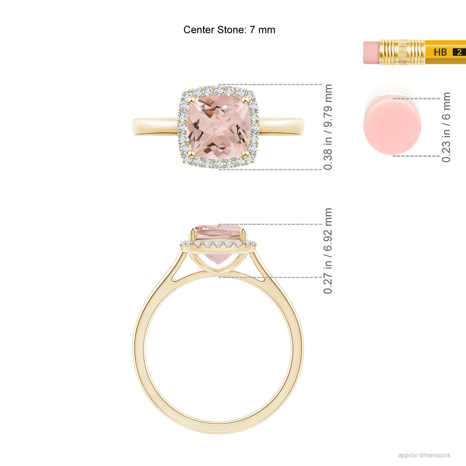 AA - Morganite / 1.32 CT / 14 KT Yellow Gold