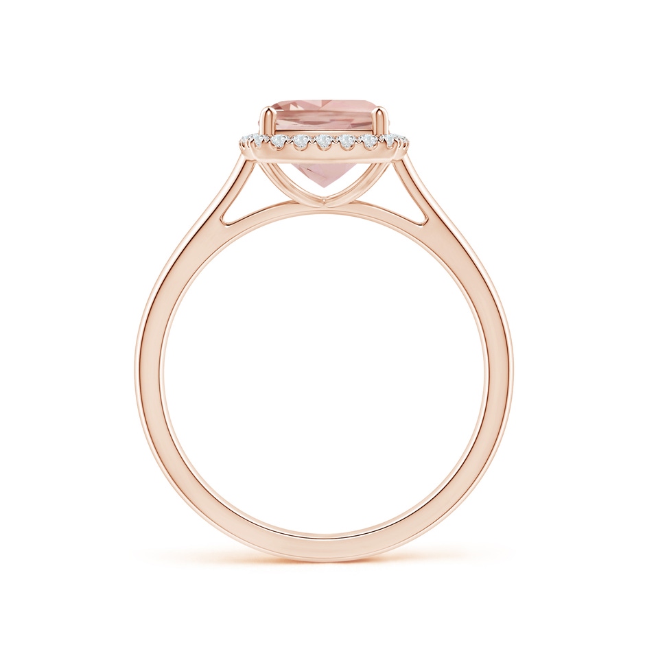 7mm AAA Classic Cushion Morganite Halo Engagement Ring in Rose Gold side-1
