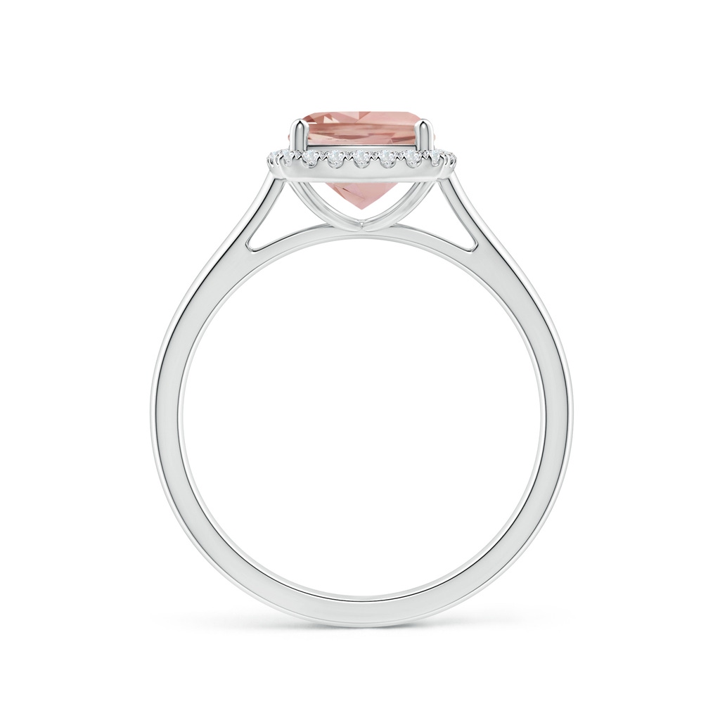 7mm AAAA Classic Cushion Morganite Halo Engagement Ring in P950 Platinum - side_1