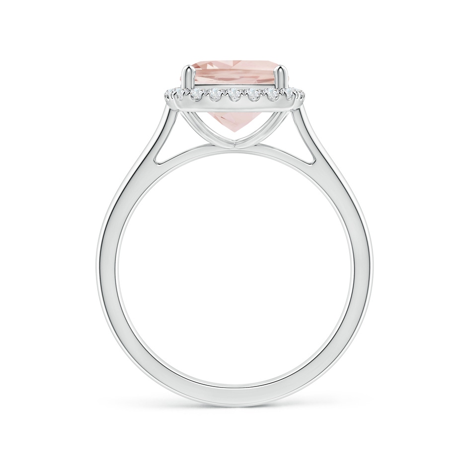 8mm A Classic Cushion Morganite Halo Engagement Ring in White Gold side-1