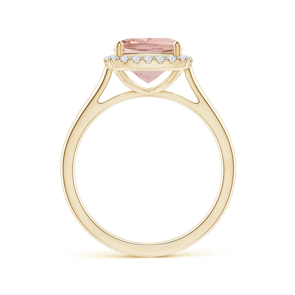8mm AAA Classic Cushion Morganite Halo Engagement Ring in Yellow Gold - side_1