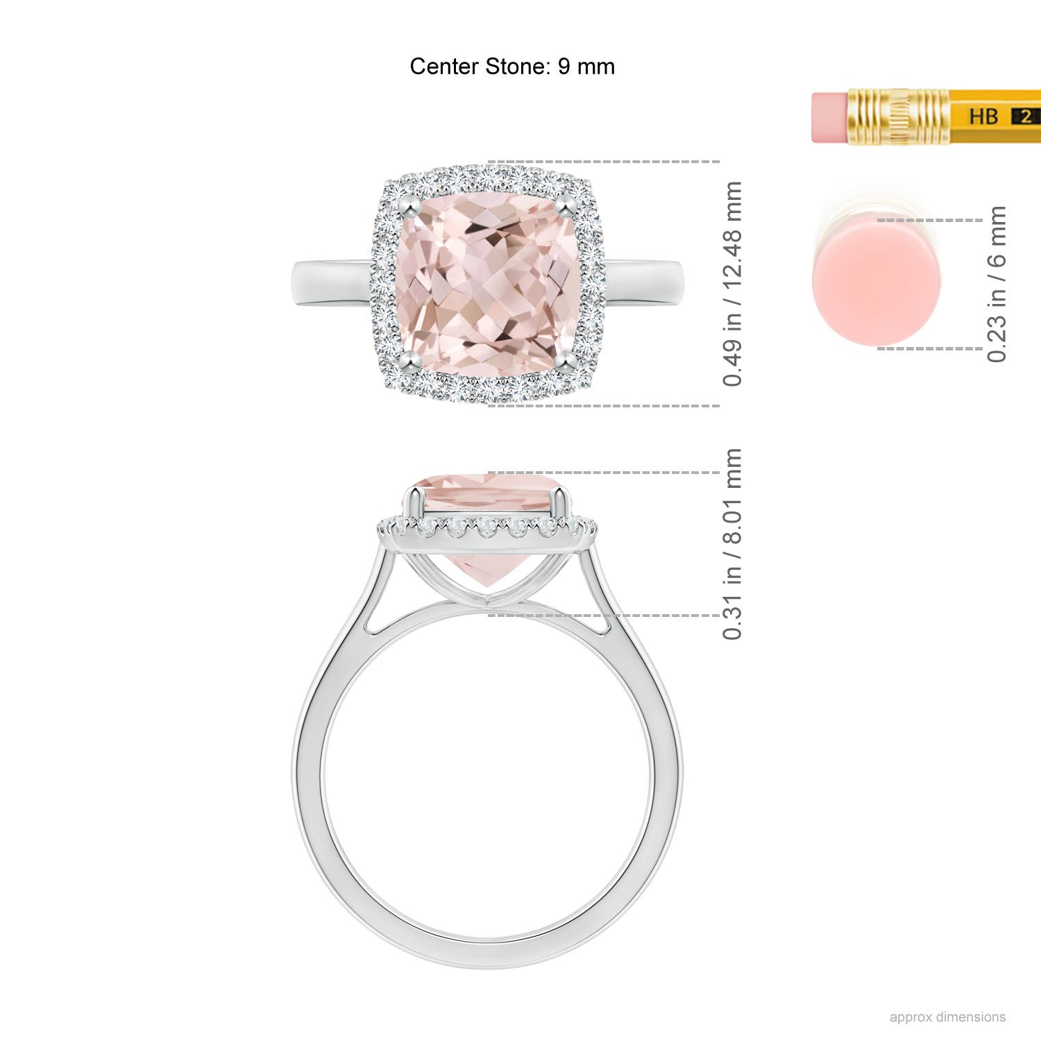 A - Morganite / 2.96 CT / 14 KT White Gold