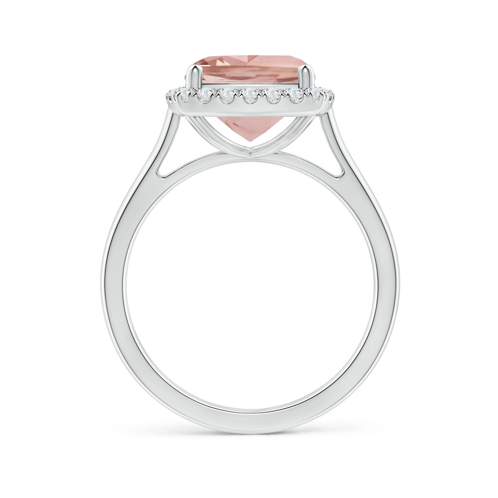 9mm AAAA Classic Cushion Morganite Halo Engagement Ring in White Gold - side_1