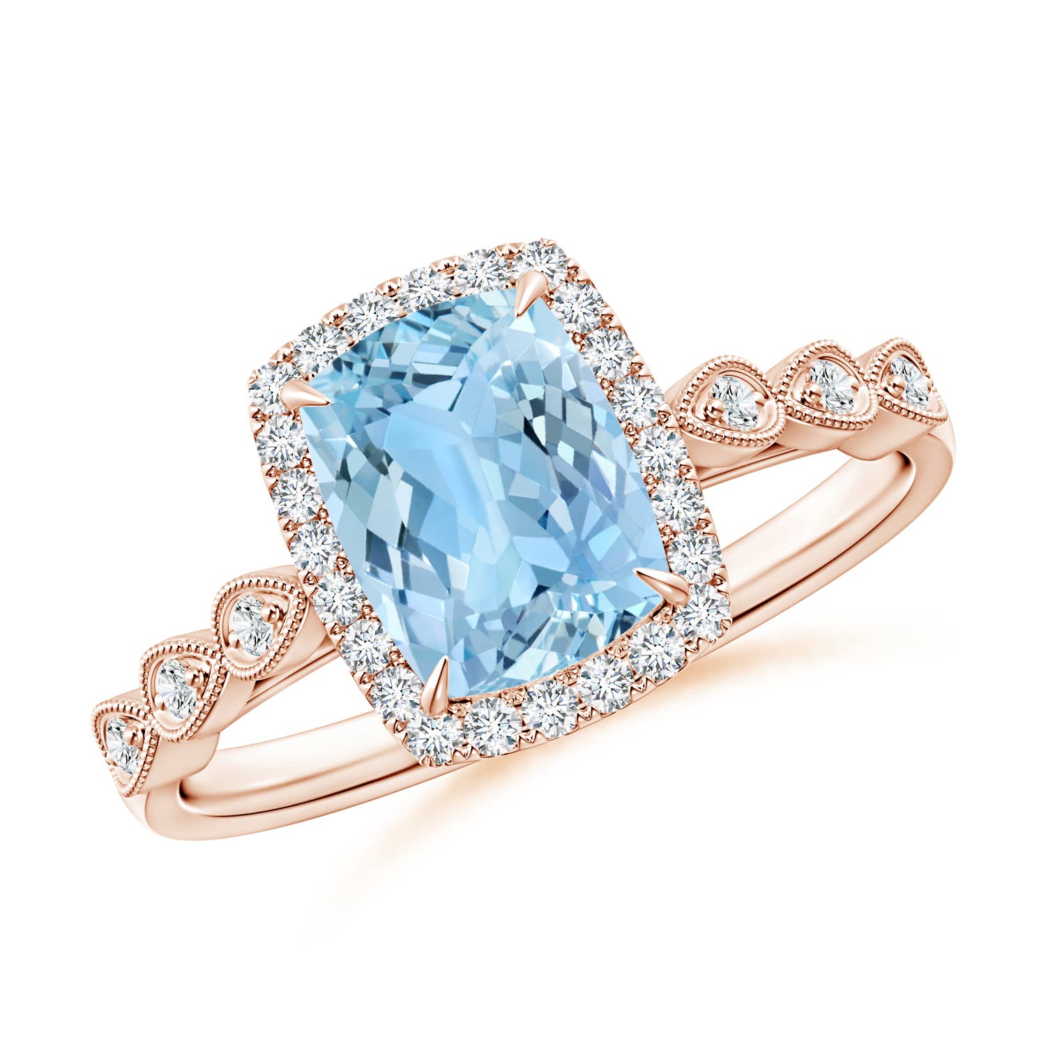 AAAA - Aquamarine / 1.37 CT / 14 KT Rose Gold