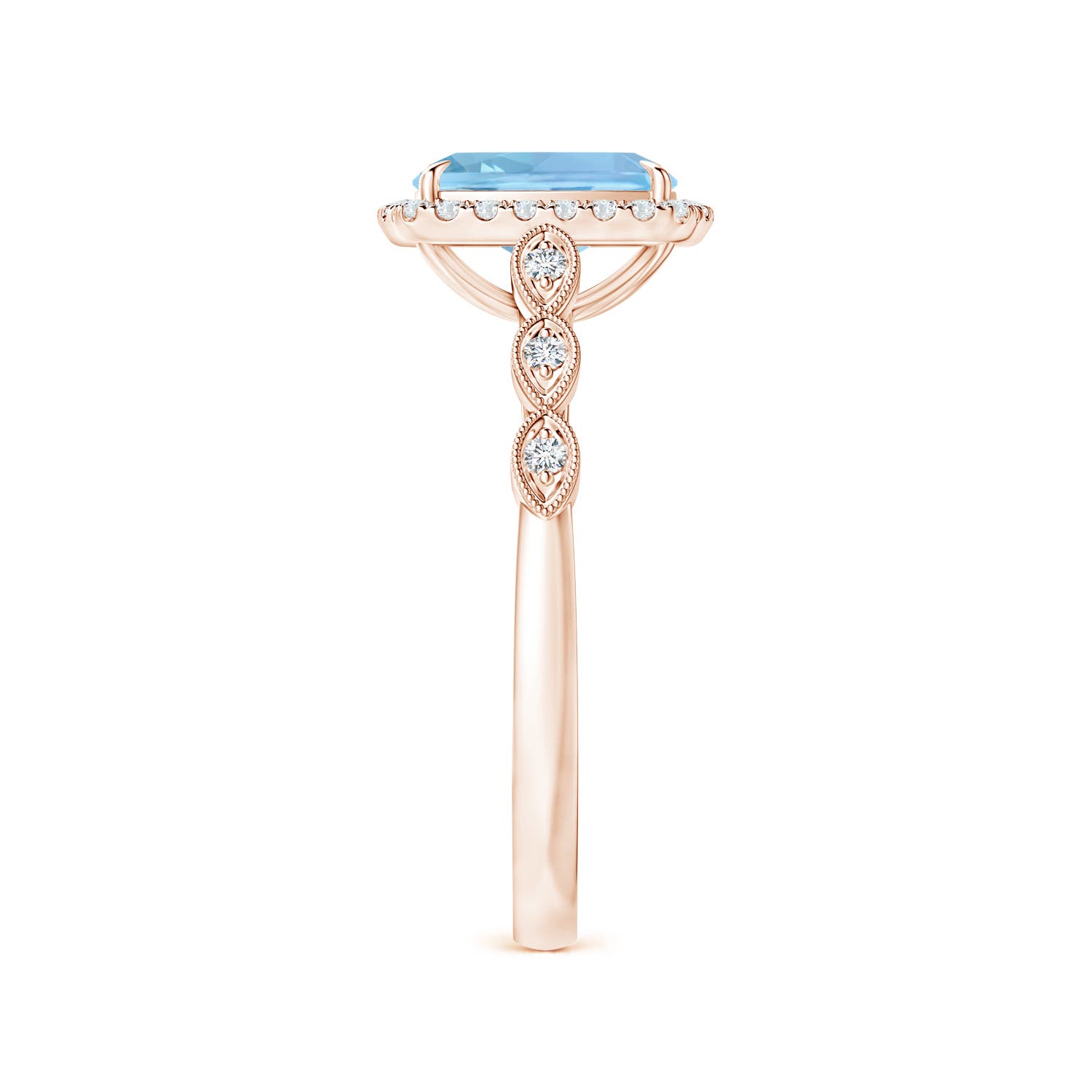 AAAA - Aquamarine / 1.37 CT / 14 KT Rose Gold