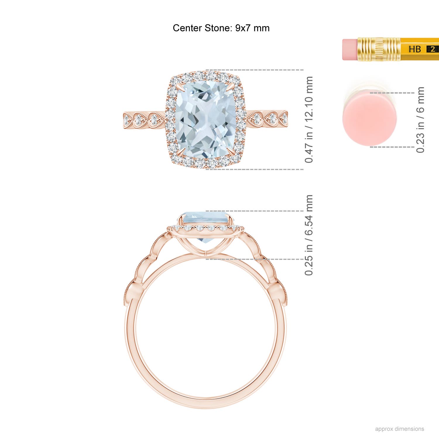 A - Aquamarine / 2.1 CT / 14 KT Rose Gold