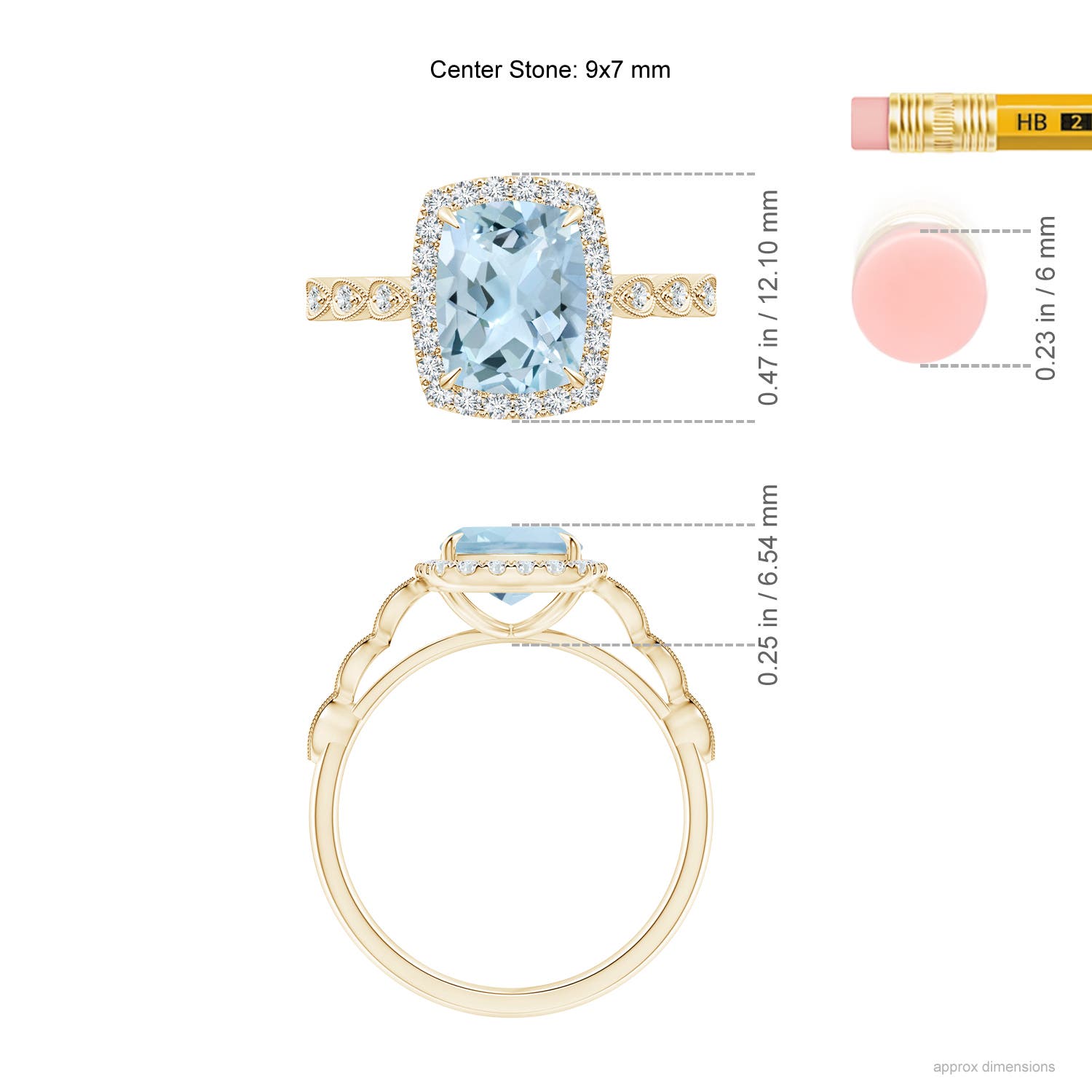 AA - Aquamarine / 2.1 CT / 14 KT Yellow Gold