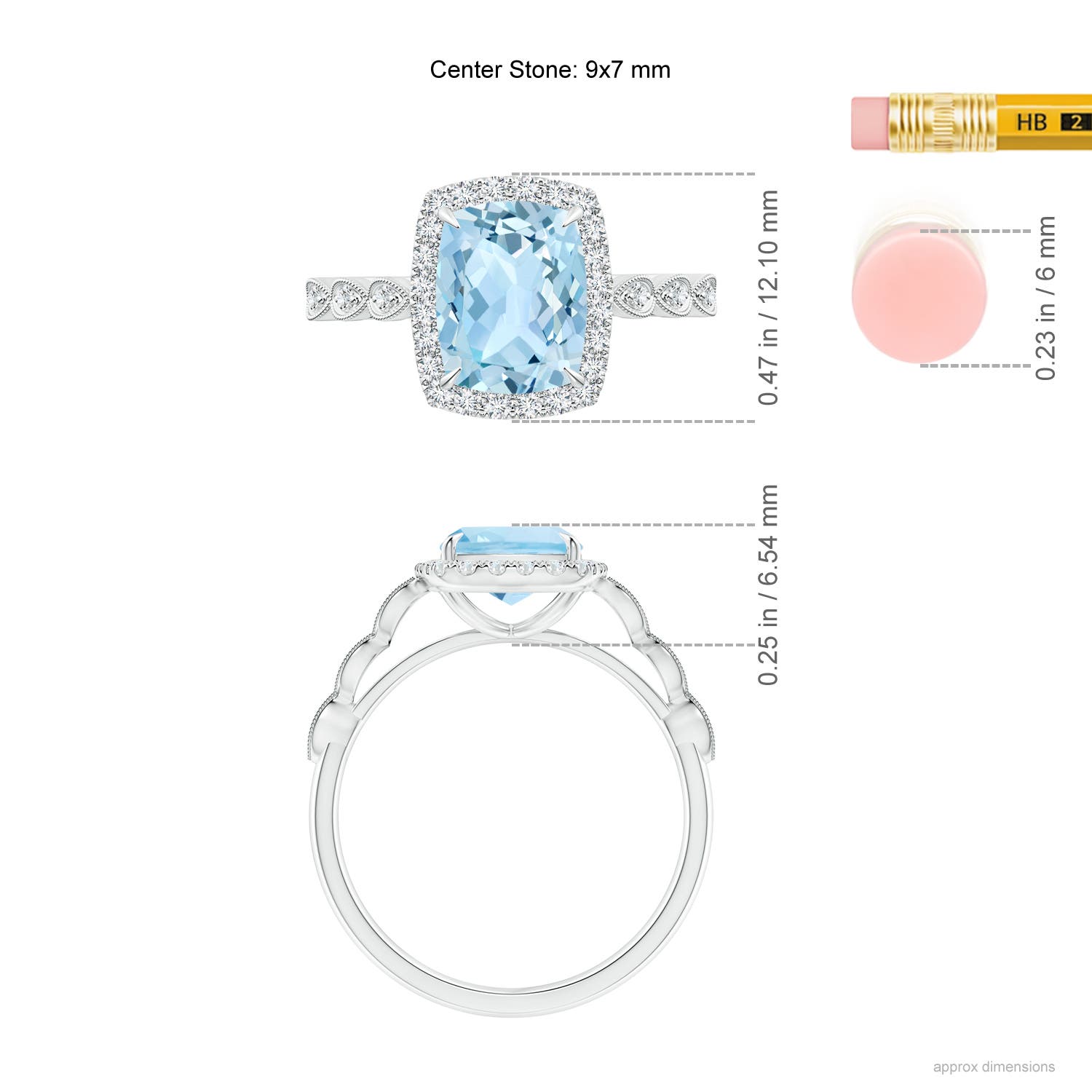 AAA - Aquamarine / 2.1 CT / 14 KT White Gold