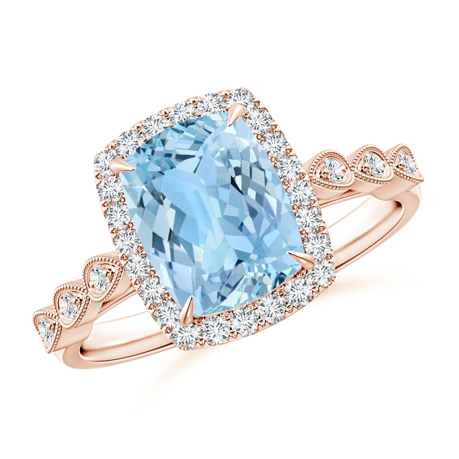 AAAA - Aquamarine / 2.1 CT / 14 KT Rose Gold