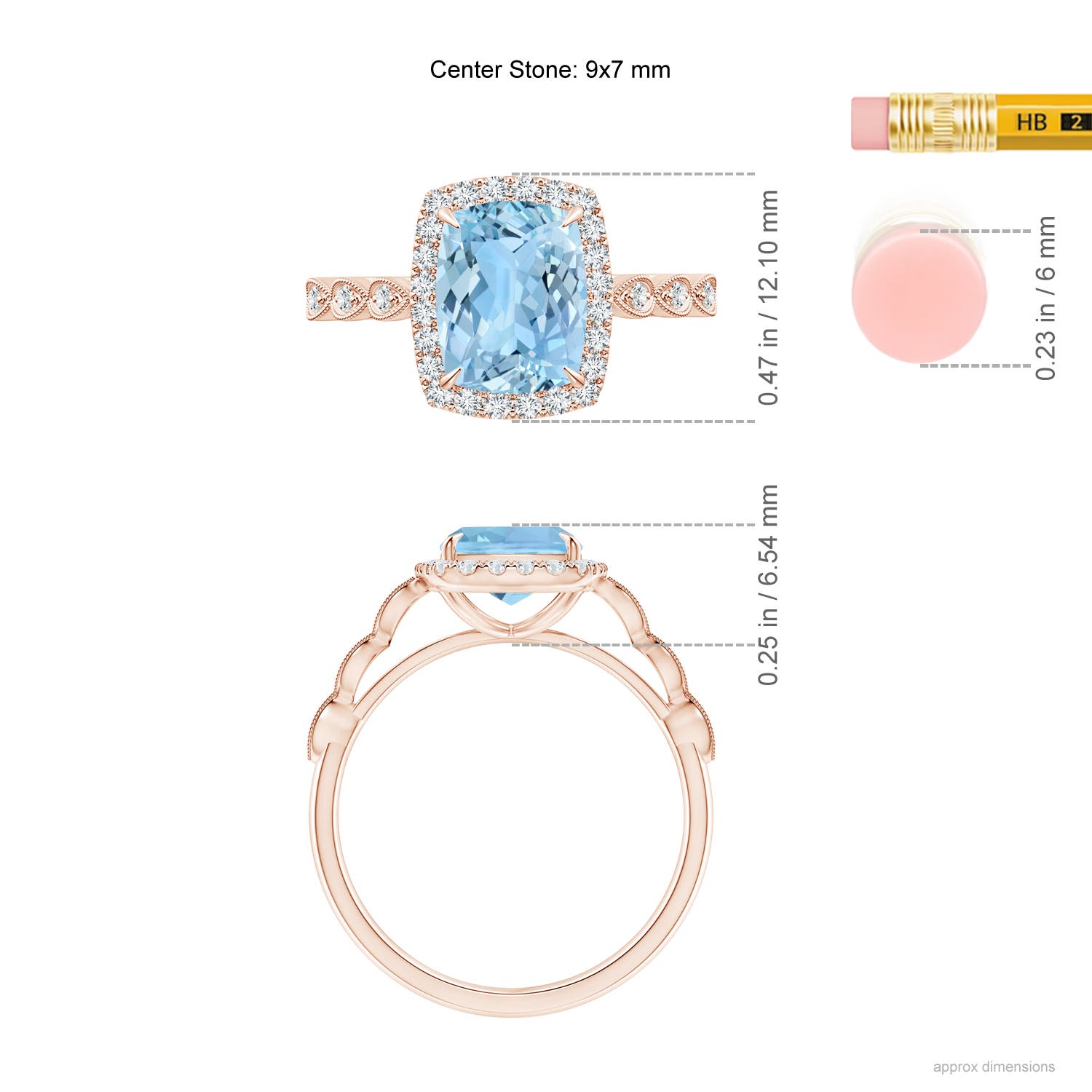 AAAA - Aquamarine / 2.1 CT / 14 KT Rose Gold