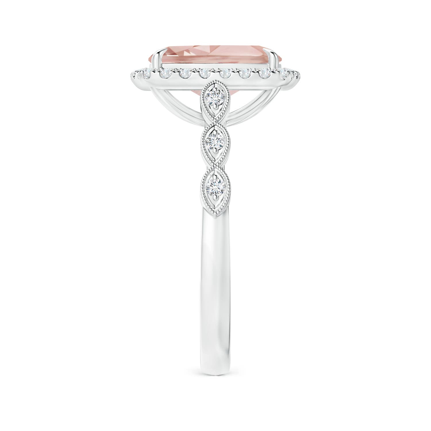 AA - Morganite / 3.04 CT / 14 KT White Gold