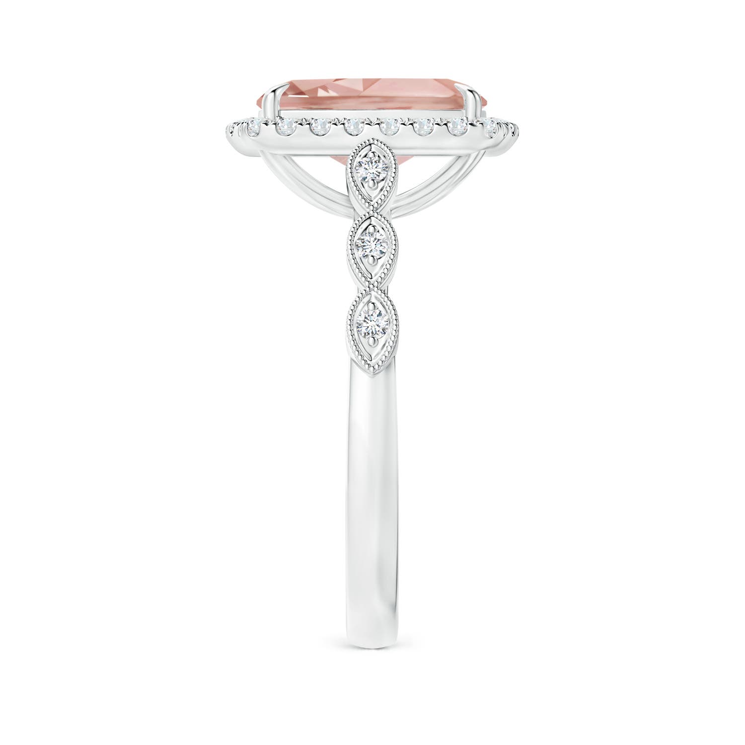 AAA - Morganite / 3.04 CT / 14 KT White Gold