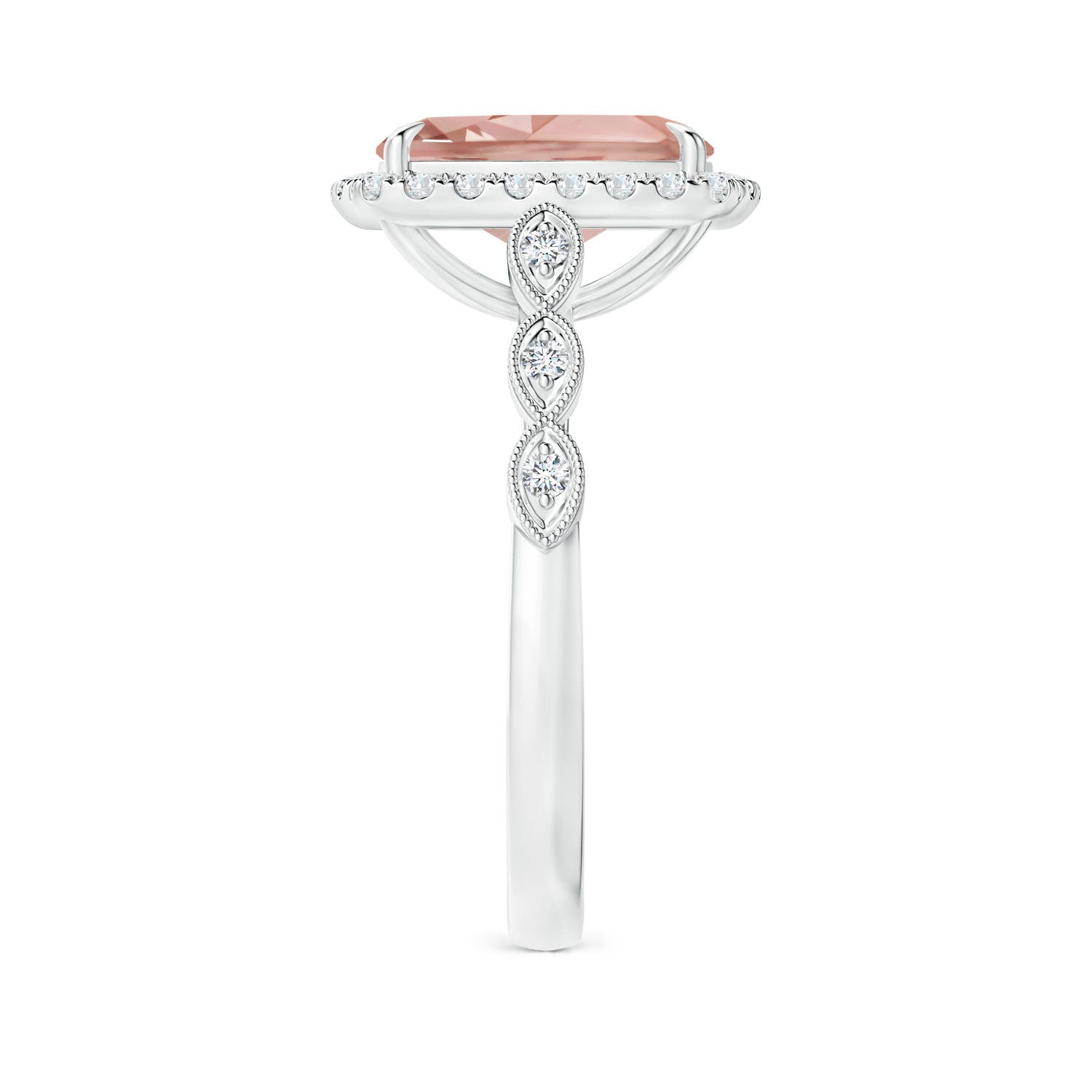 AAAA - Morganite / 3.04 CT / 14 KT White Gold