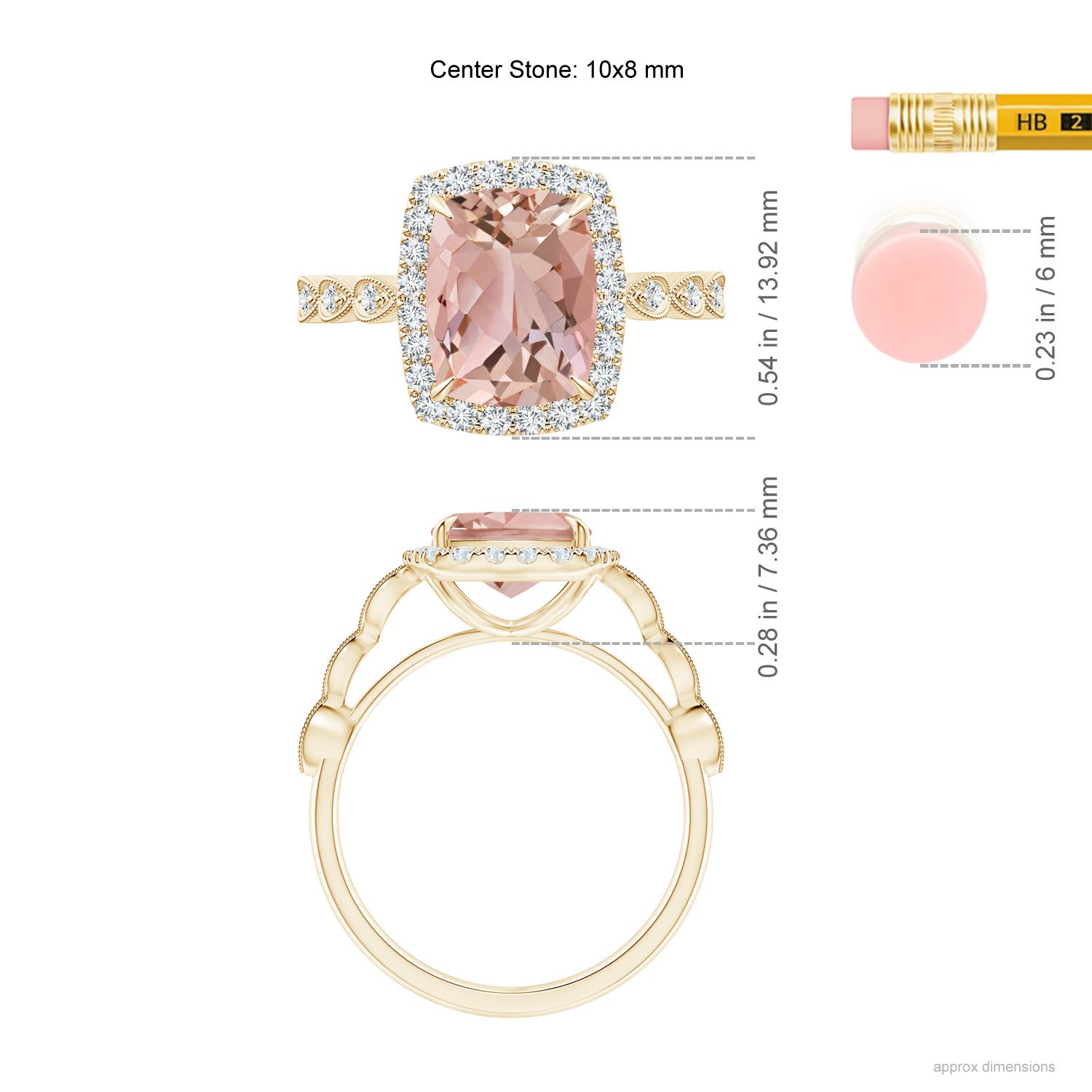 AAAA - Morganite / 3.04 CT / 14 KT Yellow Gold