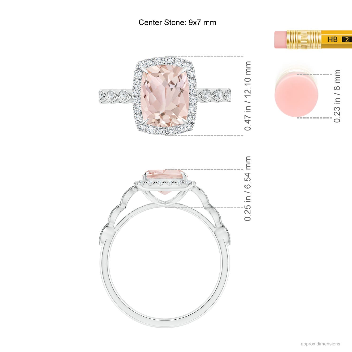 A - Morganite / 2.05 CT / 14 KT White Gold