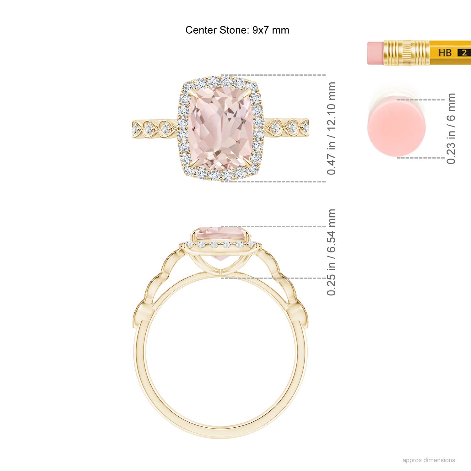 A - Morganite / 2.05 CT / 14 KT Yellow Gold