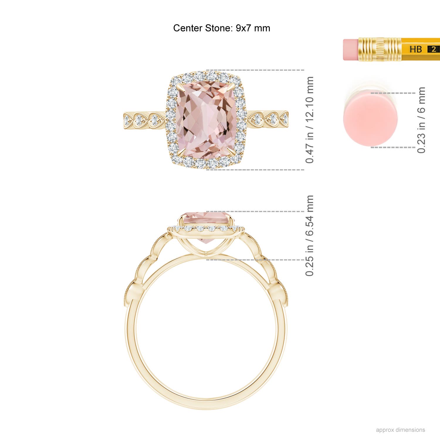 AA - Morganite / 2.05 CT / 14 KT Yellow Gold