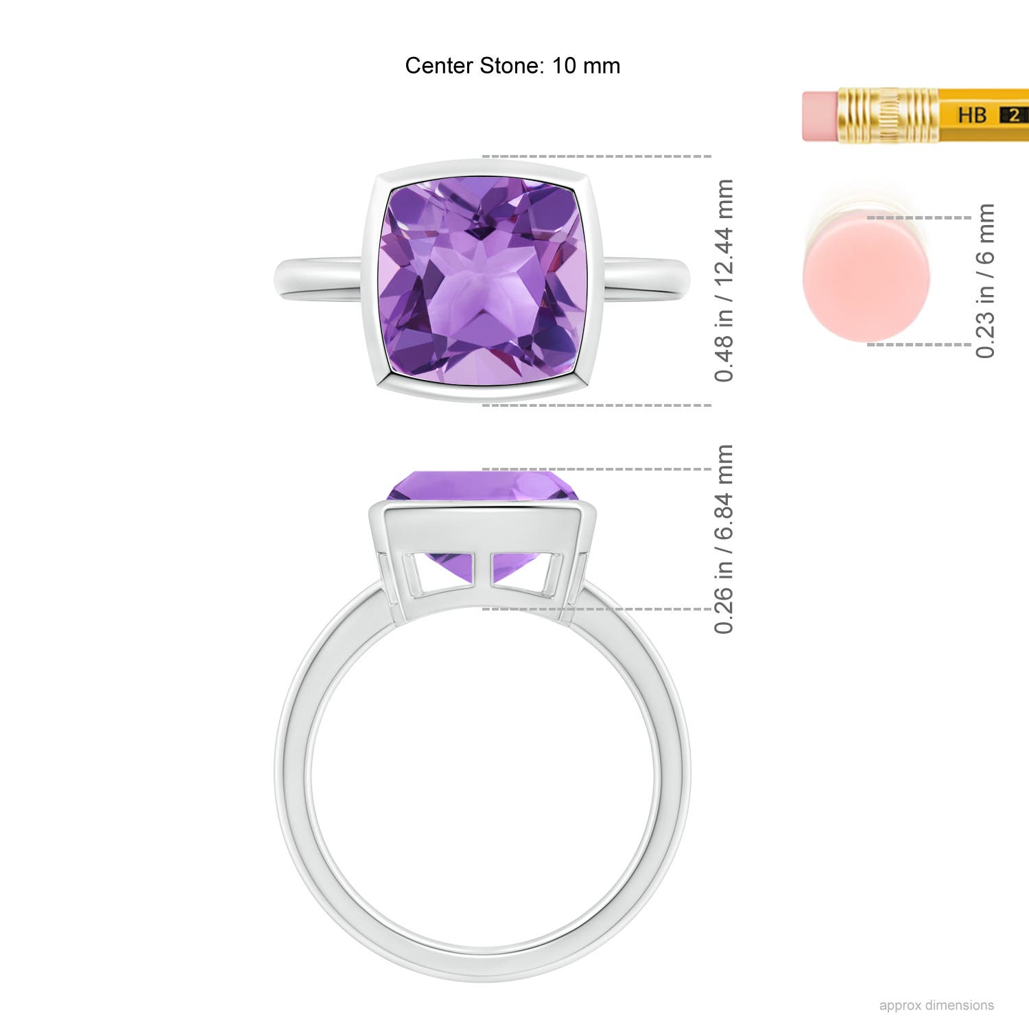 A - Amethyst / 3.65 CT / 14 KT White Gold