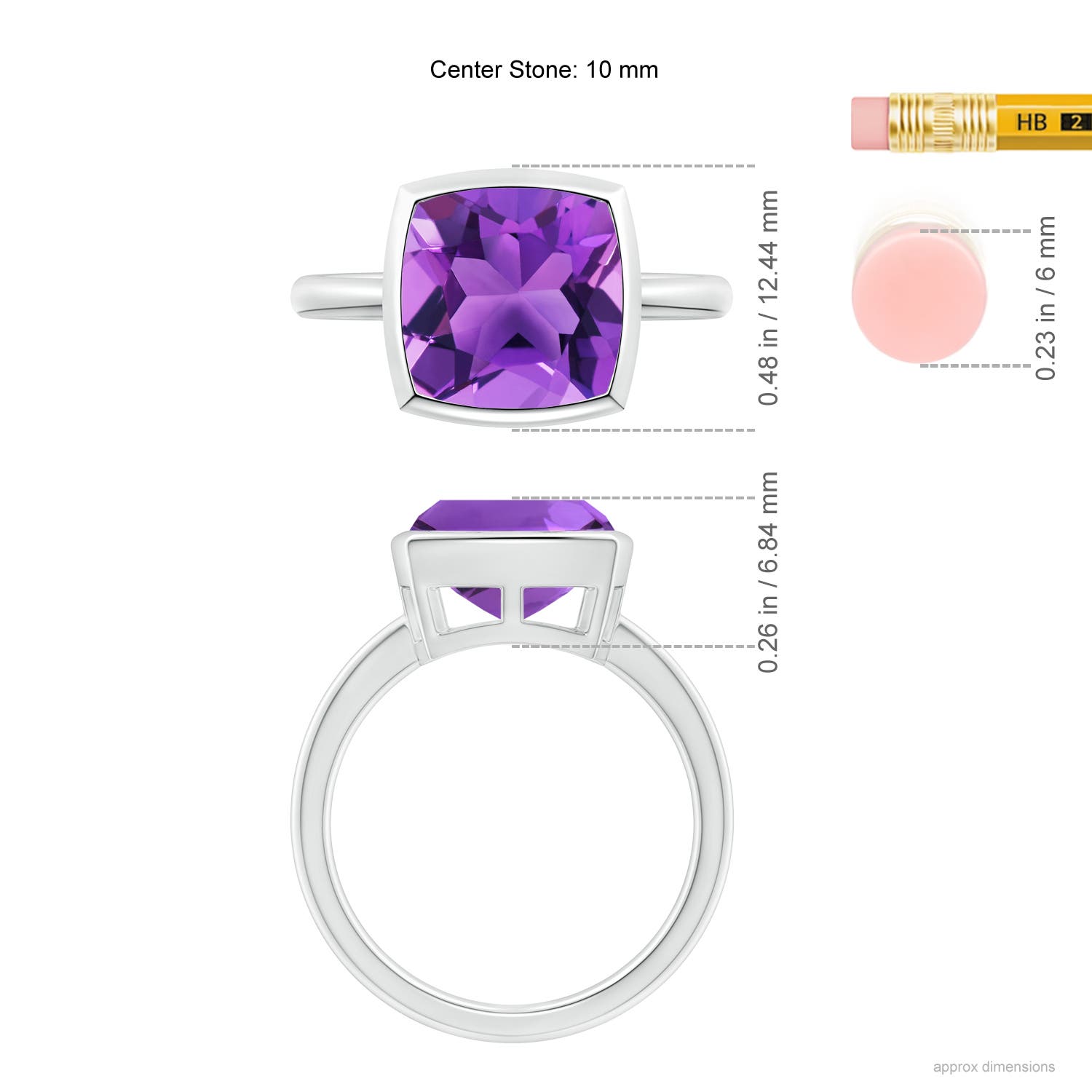 AAA - Amethyst / 3.65 CT / 14 KT White Gold