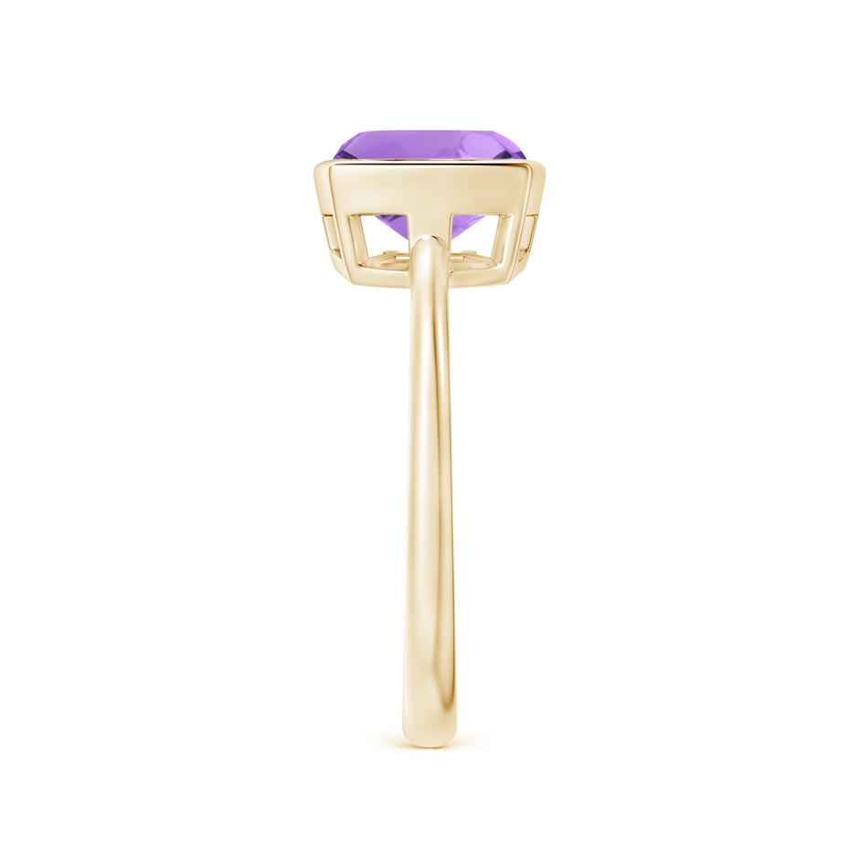 8mm A Bezel-Set Solitaire Cushion Amethyst Ring in Yellow Gold side 2