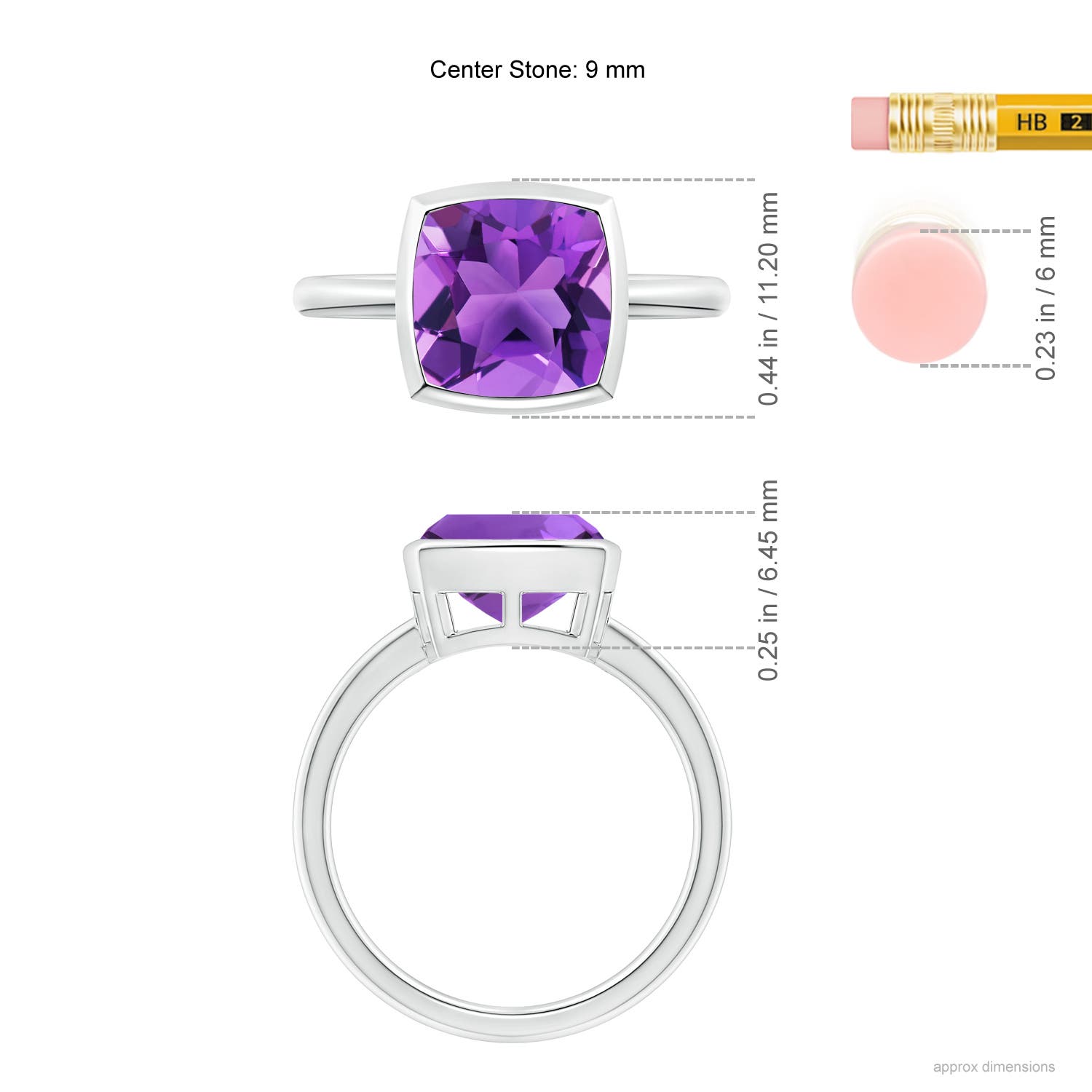 AAA - Amethyst / 3.1 CT / 14 KT White Gold