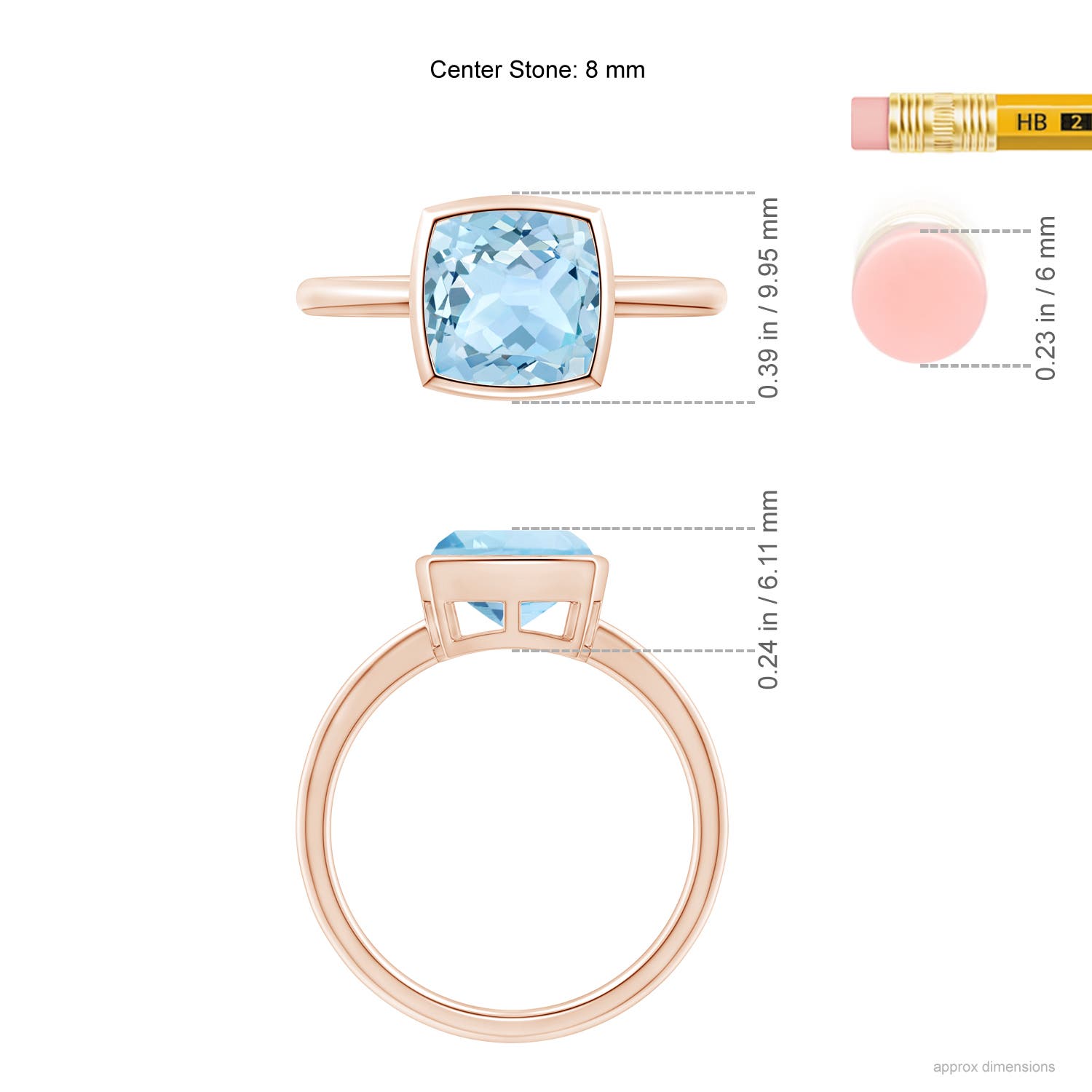 AAA - Aquamarine / 1.95 CT / 14 KT Rose Gold