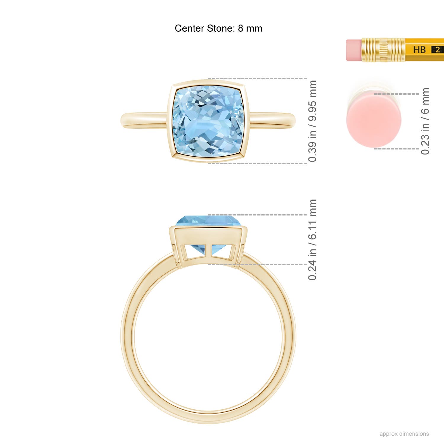 AAAA - Aquamarine / 1.95 CT / 14 KT Yellow Gold